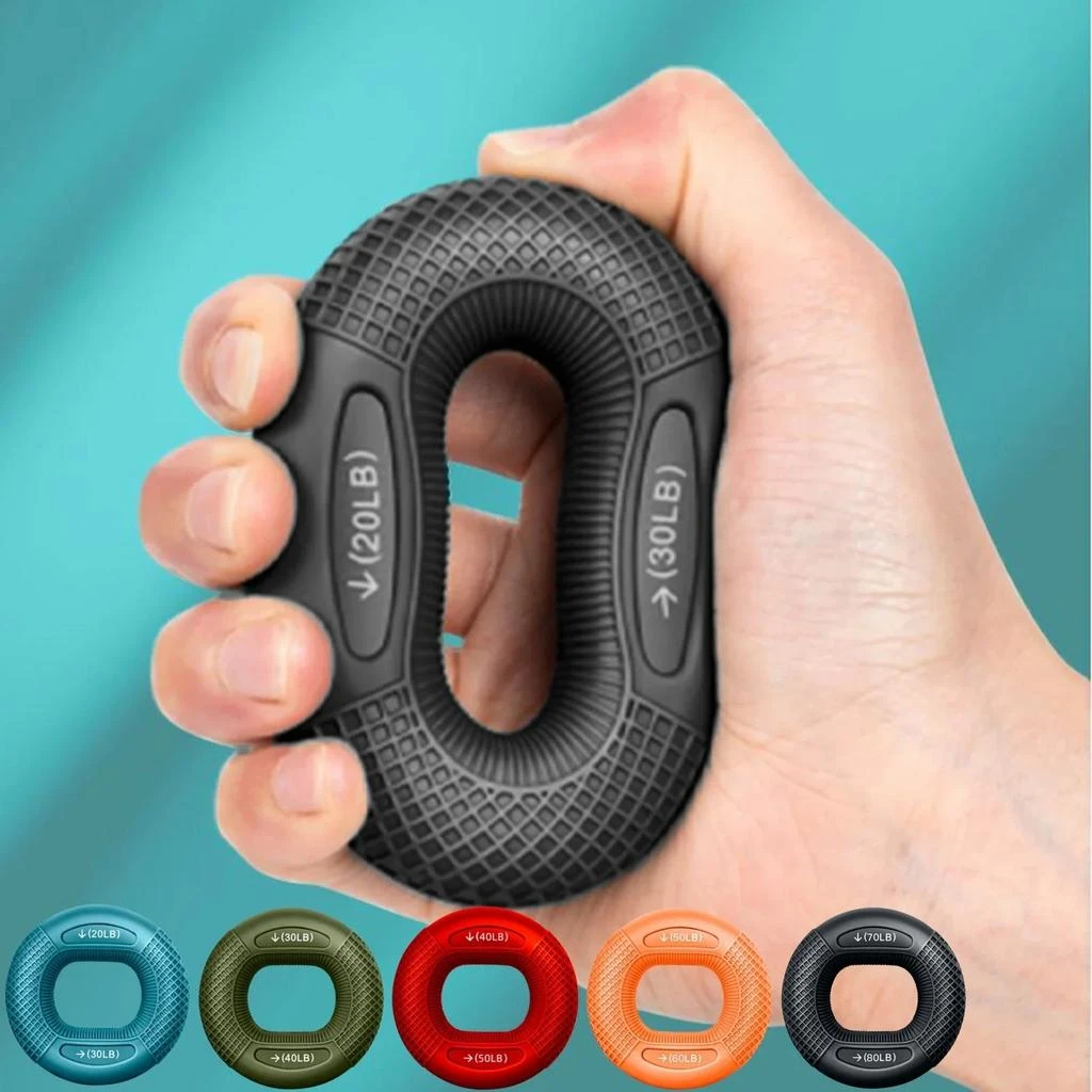 TENS-ION 1Pc Hand Grip Strengthener, Grip Strength Trainer, Fingers Exerciser - Silicone Rings for Muscle Training Sports Rock Climbing Finger Rehabilitation Training,Hand 
Wrist Muscles Trainer Stress Relief,5 Resistance Levels 2