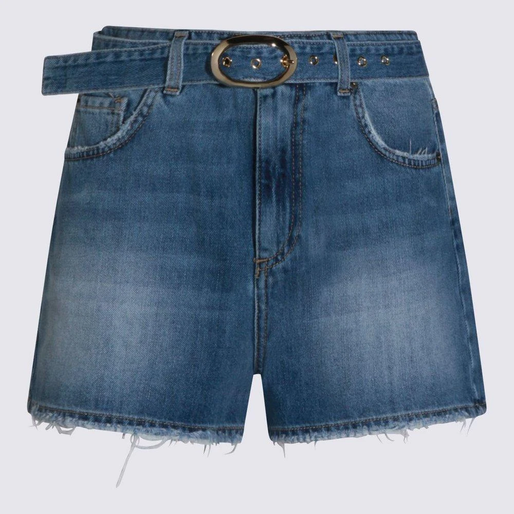TWINSET TWINSET Belted Frayed Denim Shorts