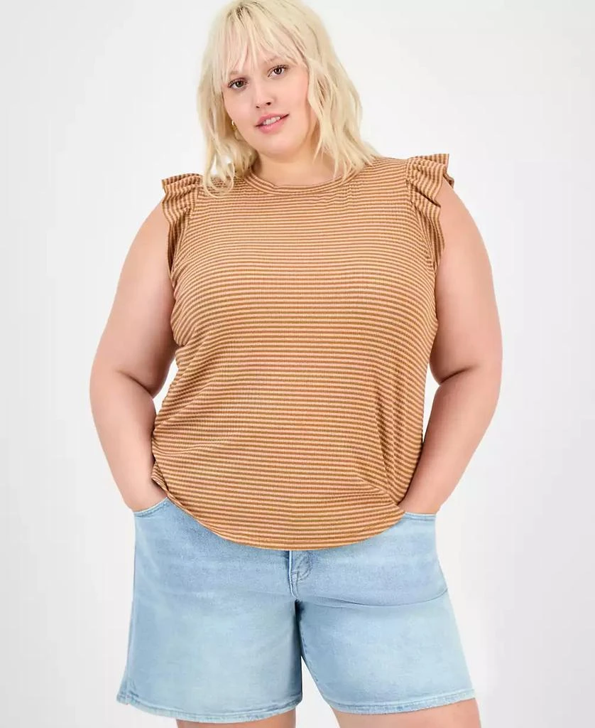 Democracy Plus Trendy Ruffle Cap-Sleeve Top 1