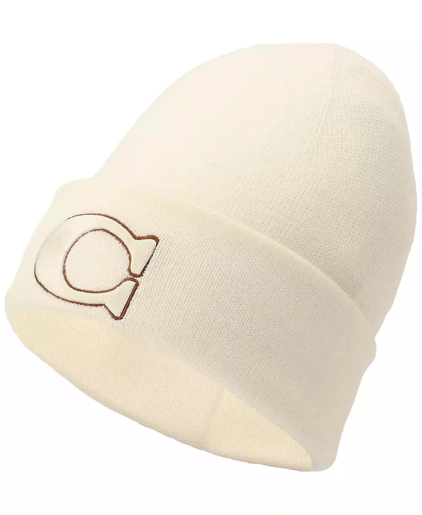 Coach Tonal White Beanie Coach Women main image 3