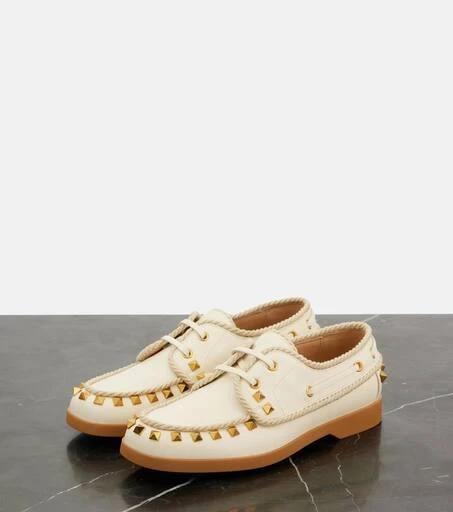 Valentino Palm Avenue Rockstud leather boat shoes 4