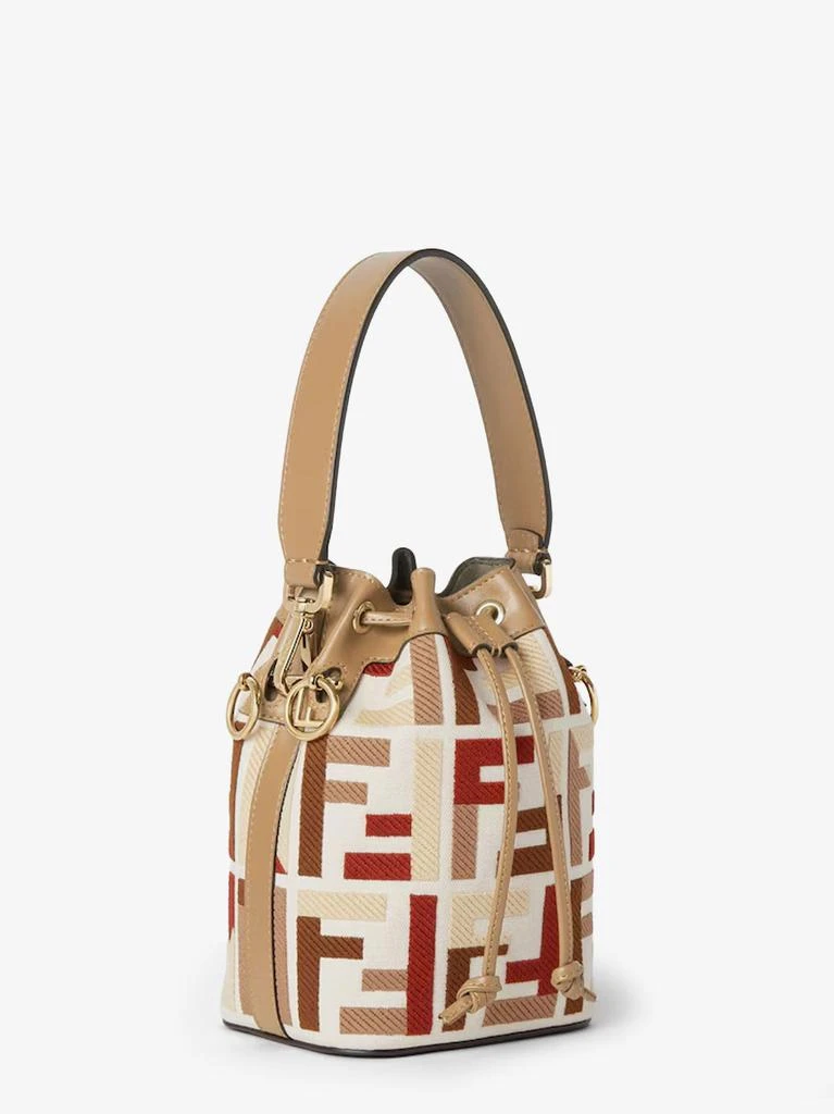 Fendi Mon Tresor FF jacquard fabric and leather bucket bag 3
