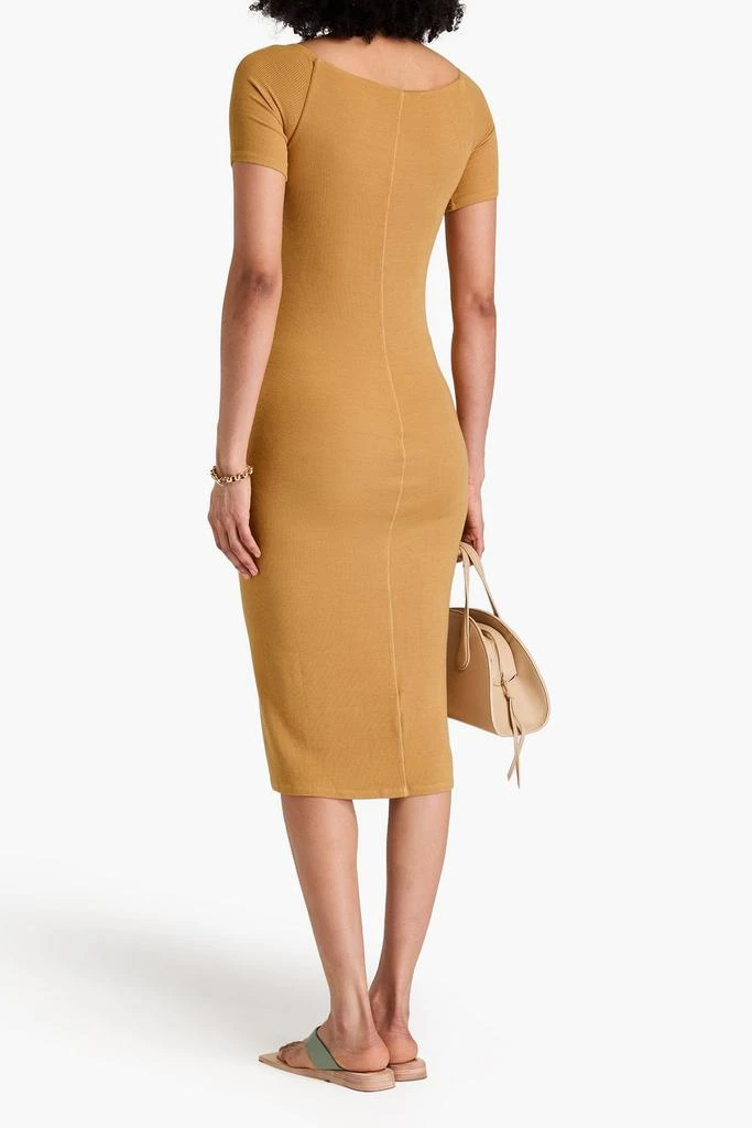 Enza Costa Off-the-shoulder ribbed jersey midi dress 3