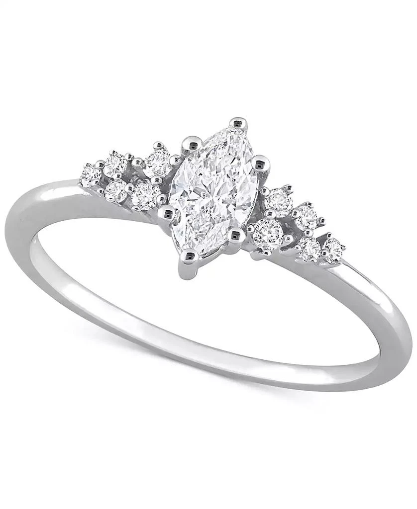 Macy
s Diamond Marquise-Cut Engagement Ring (1/2 ct. t.w.) in 14k White Gold 1