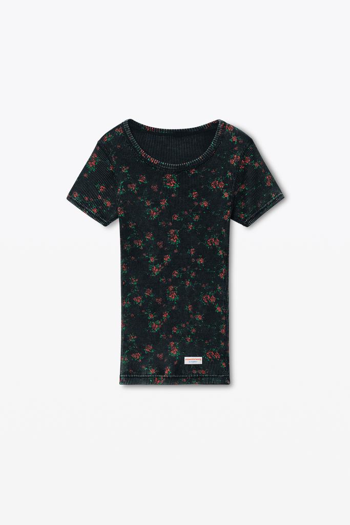 Alexander Wang Floral-Print Scoop Neck Tee