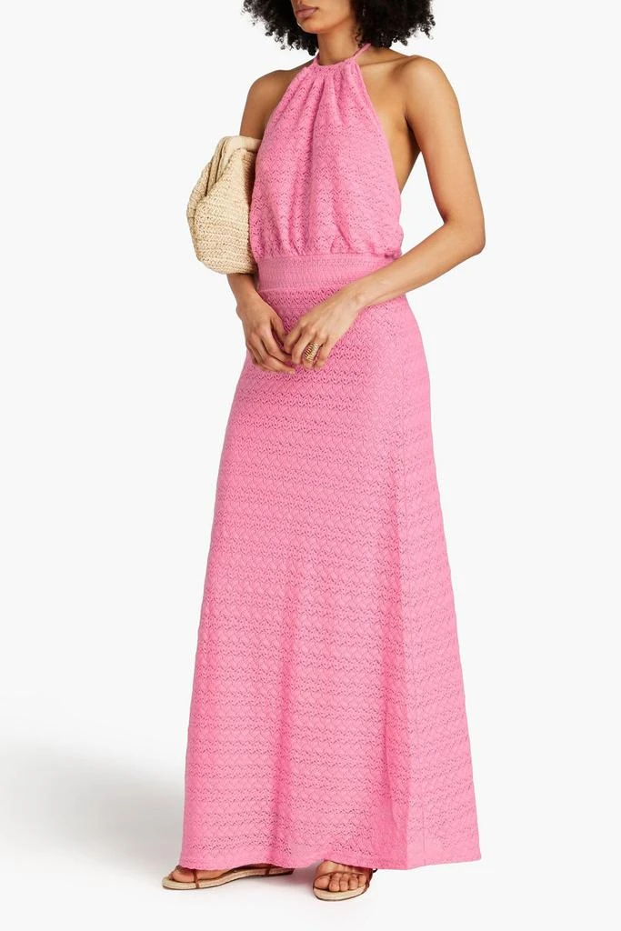 MELISSA ODABASH Maeva crocheted halterneck maxi dress 2