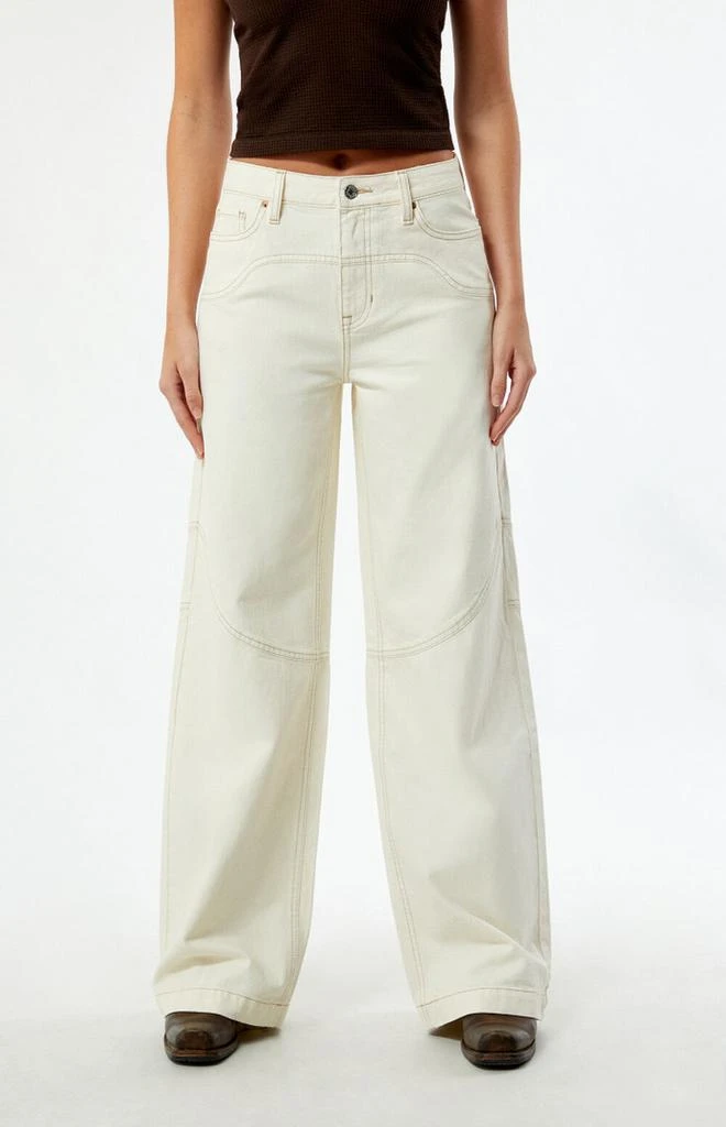 Jessie Off White Cowboy High Waisted Baggy Jeans – On Sale Now