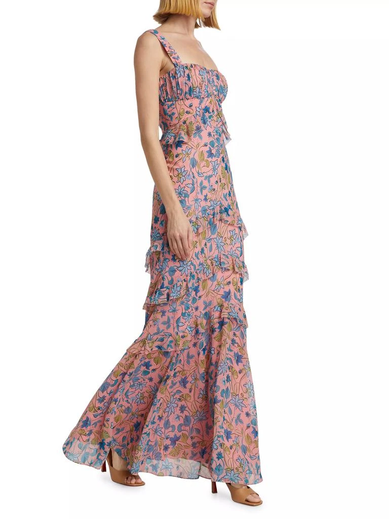 farm rio mystic scarf maxi dress Blue Paisley Scarf Long Sleeve Maxi Dress