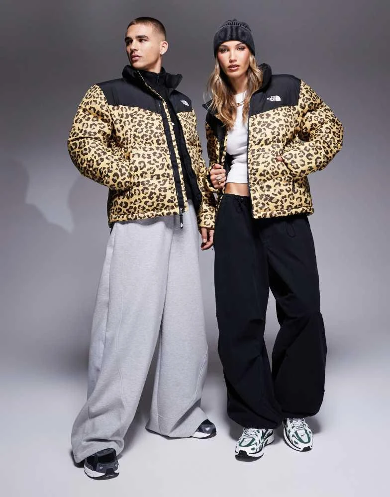 The North Face The North Face Saikuru logo puffer jacket in leopard print exclusive to ASOS 3