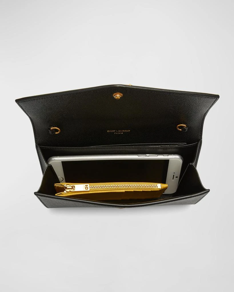 Yves Saint Laurent Uptown YSL Wallet on Chain in Grained Leather 8
