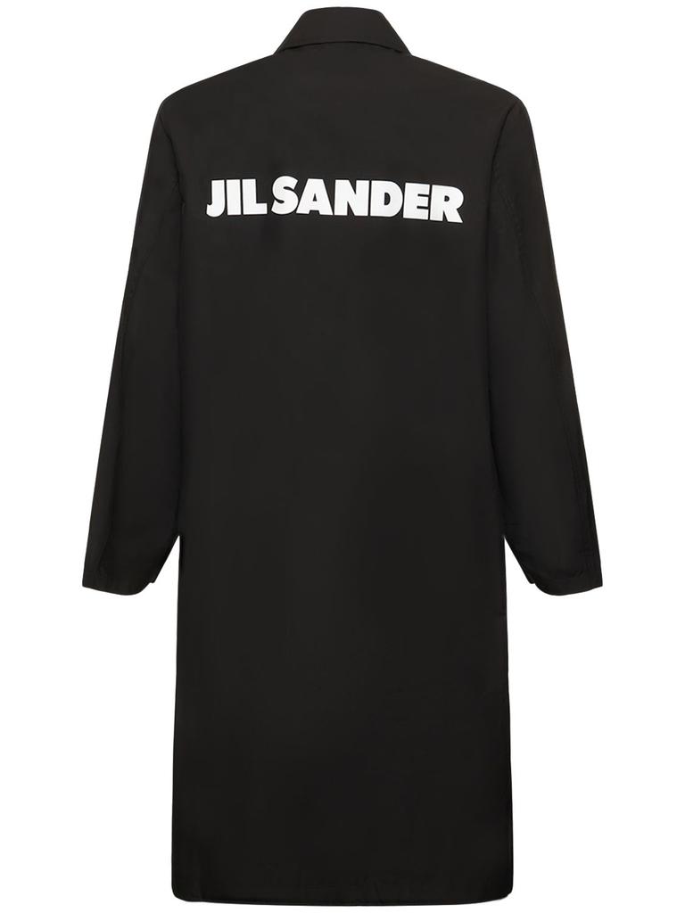 JIL SANDER Printed Cotton Poplin Parka Coat