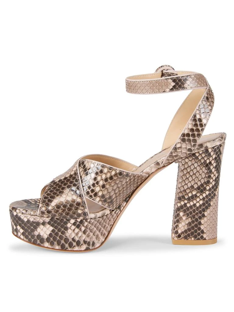 Gianvito Rossi 105MM Snakeskin-Embossed Leather Block Heel Sandals 4