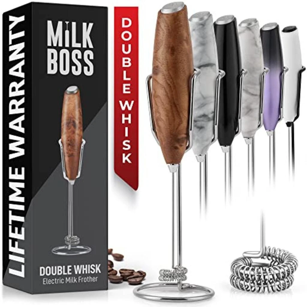 Zulay Kitchen Milk Boss Powerful Milk Frother Handheld With Upgraded Holster Stand 1