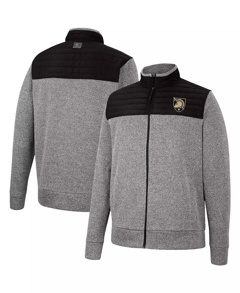 Colosseum Men's Gray, Black Army Black Knights Putter Herringbone Full-Zip Jacket