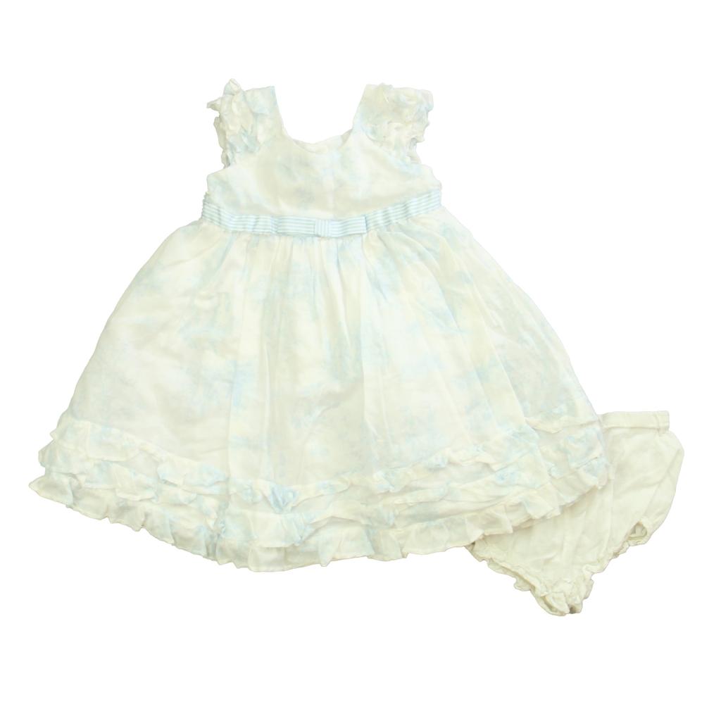 Pippa & Julie Girls White | Blue Dress