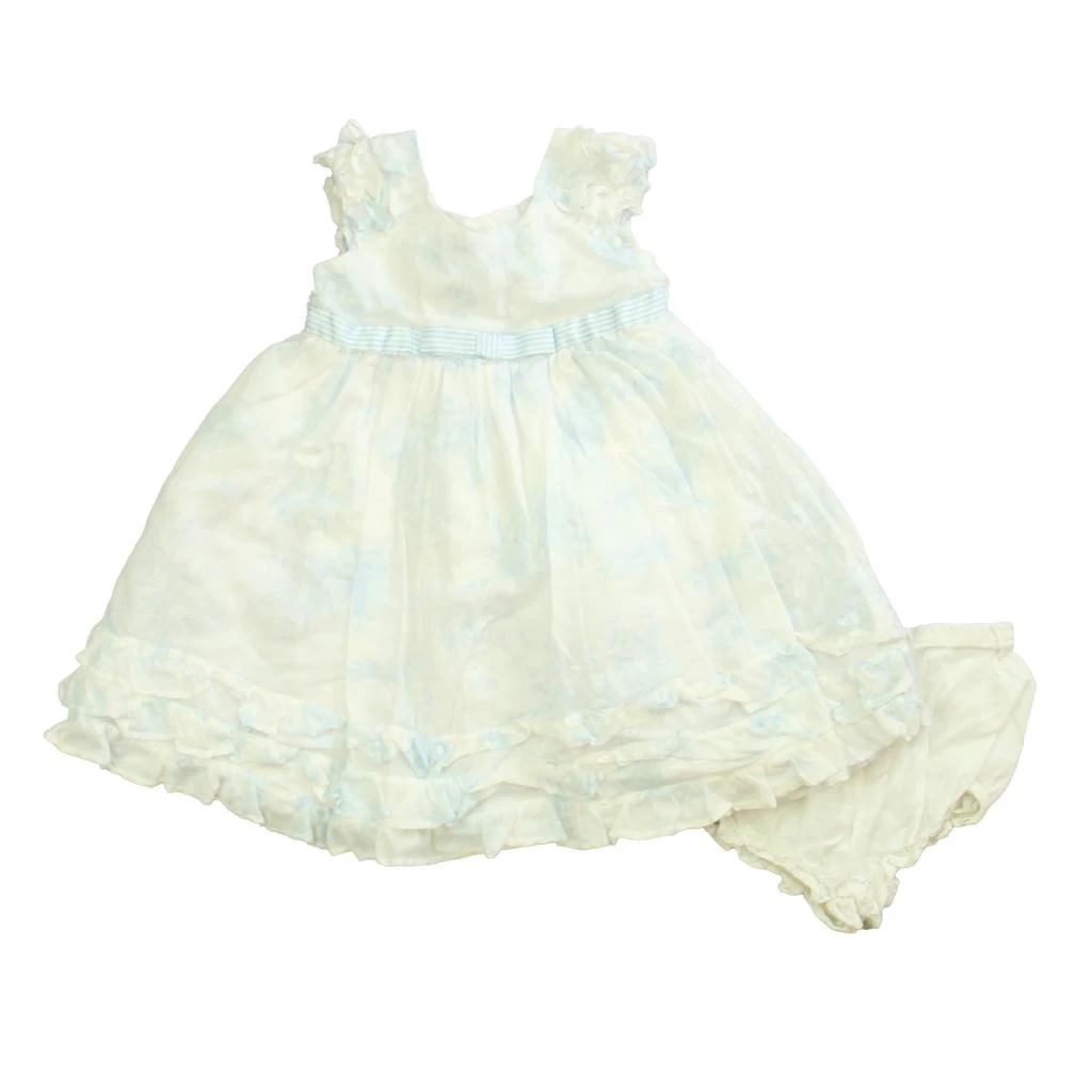 Pippa & Julie Girls White | Blue Dress 1