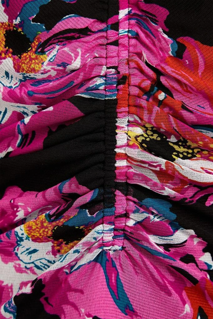 DIANE VON FURSTENBERG Hildy ruched floral-print stretch-mesh dress 4