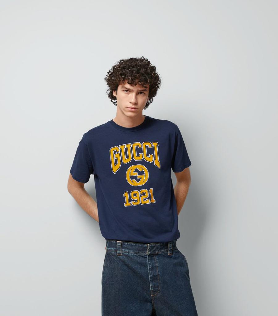 Gucci Cotton Jersey Logo 1921 T-Shirt - T-Shirts - BeyondStyle