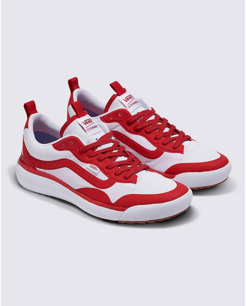 Vans Men's Ultrarange Exo Sneaker In White/red