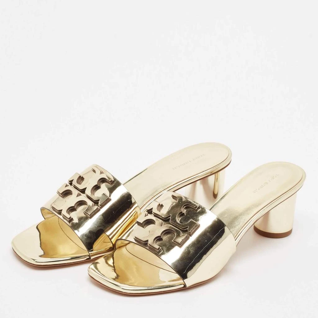 Tory Burch Tory Burch Gold Patent Leather Ines Slide Sandals Size 40.5 2