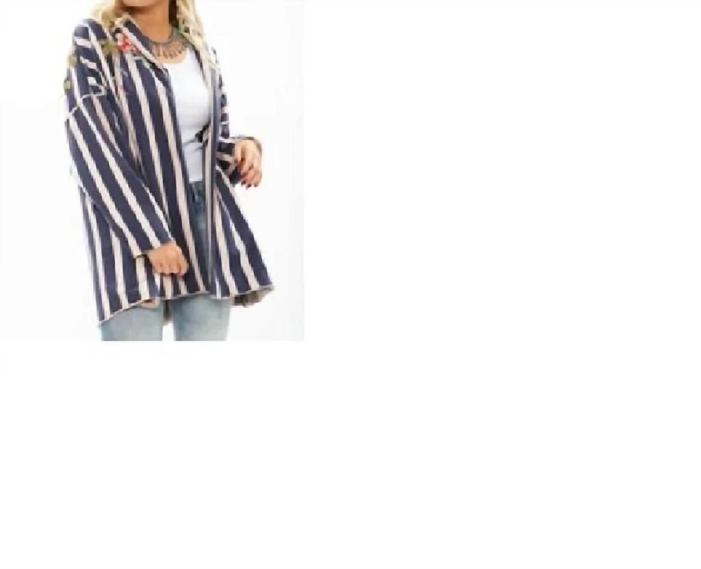 ARATTA Aratta - crafted stripe jacket with embroidery 2