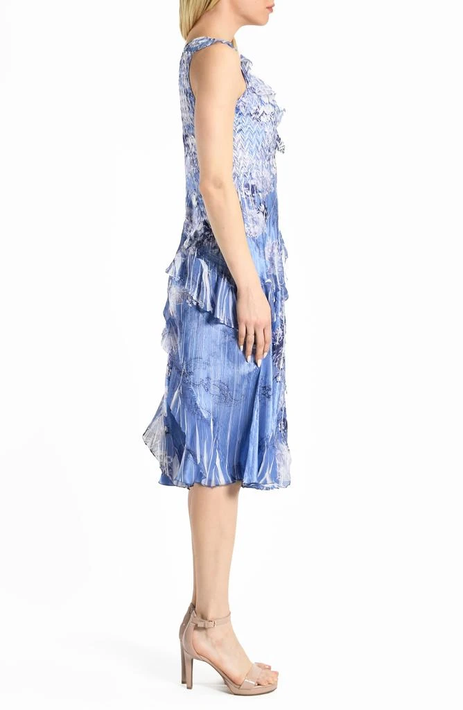 Komarov Floral Charmeuse & Chiffon Dress 3