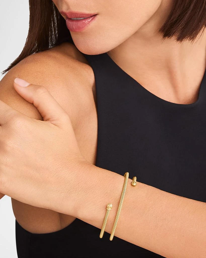 LAGOS 18K Gold Signature Caviar 7mm Endcap Double Wrap Bracelet 2