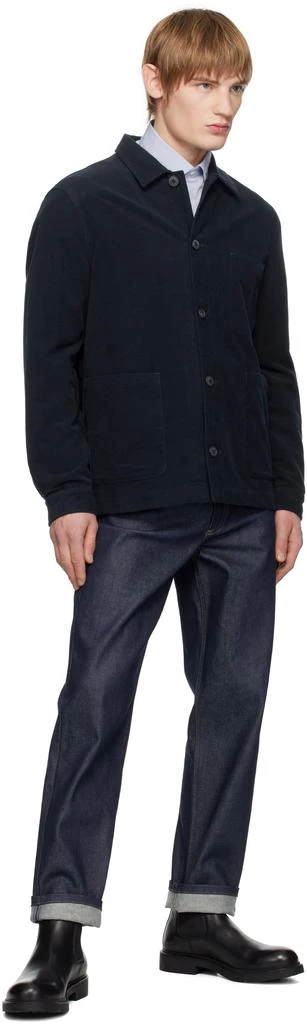 Sunspel Navy Moleskin Twin Pocket Jacket 4