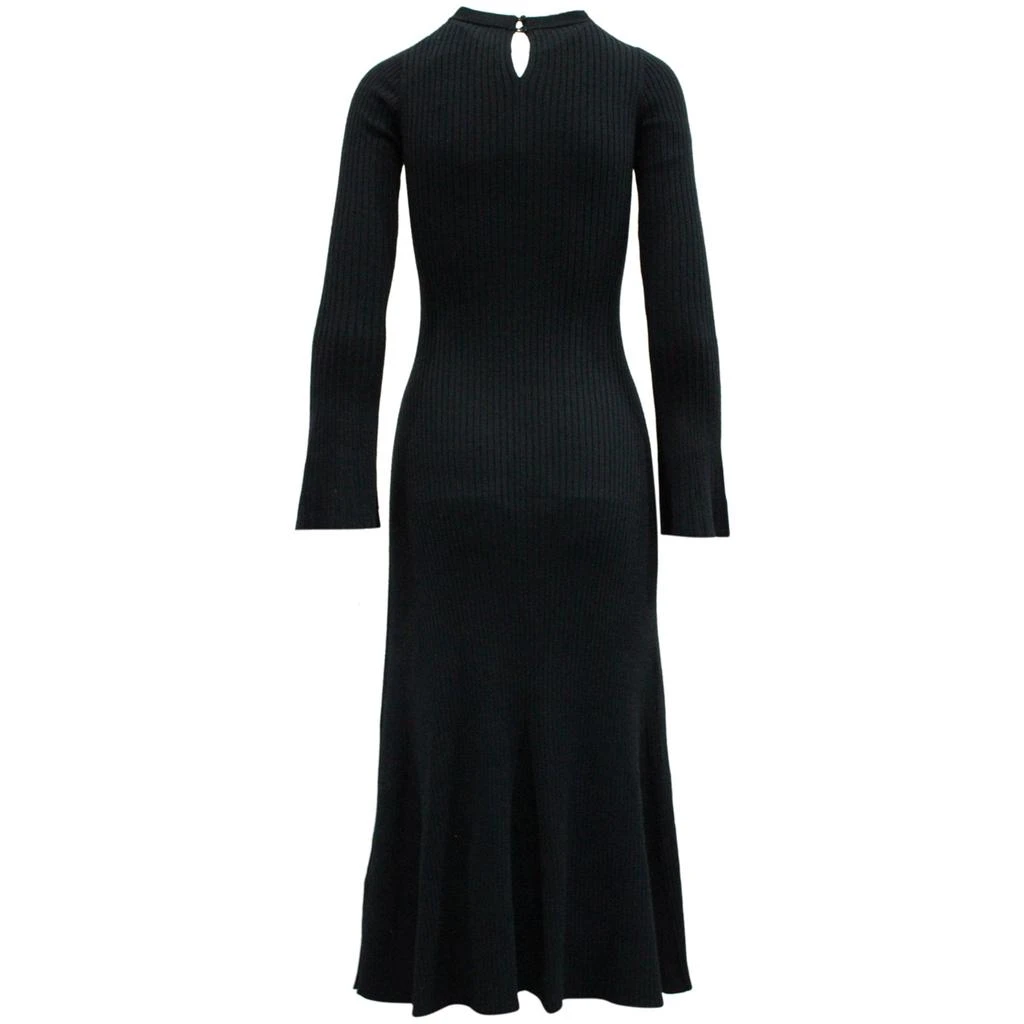 Sandro Paris Sandro Rony Ribbed Knit Midi Dress in Navy Blue Polyamide 2