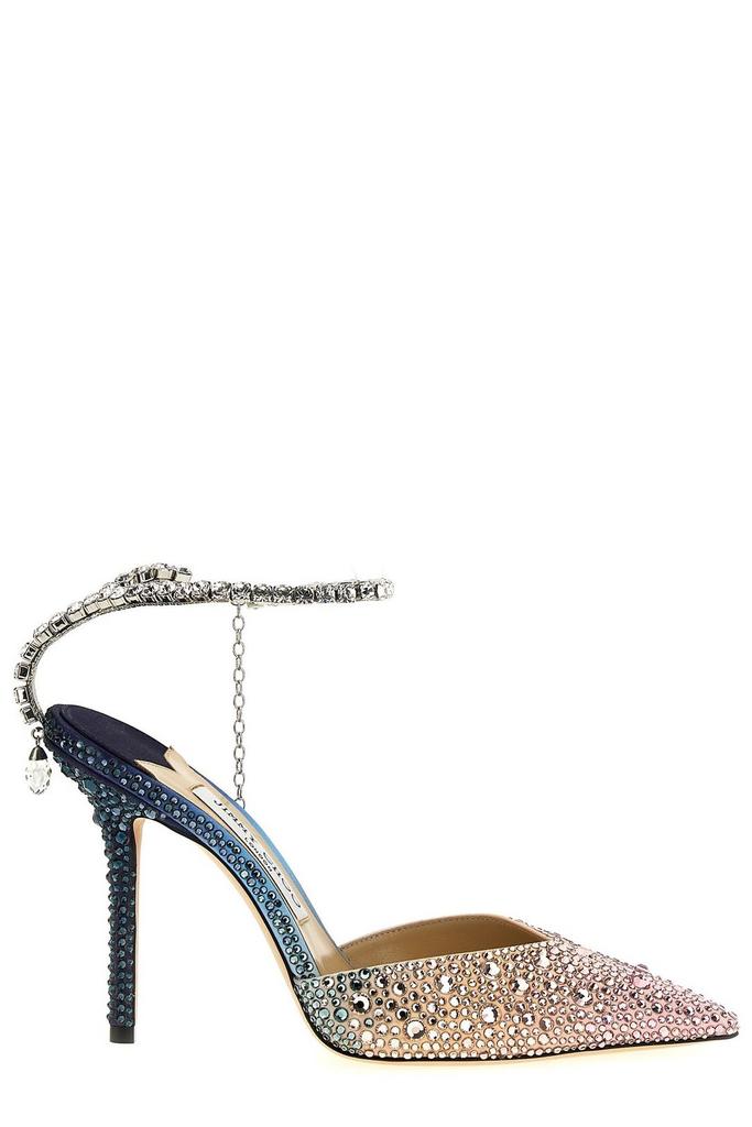 Jimmy Choo Jimmy Choo Saeda 100 Ankle-Strapped Pumps - High