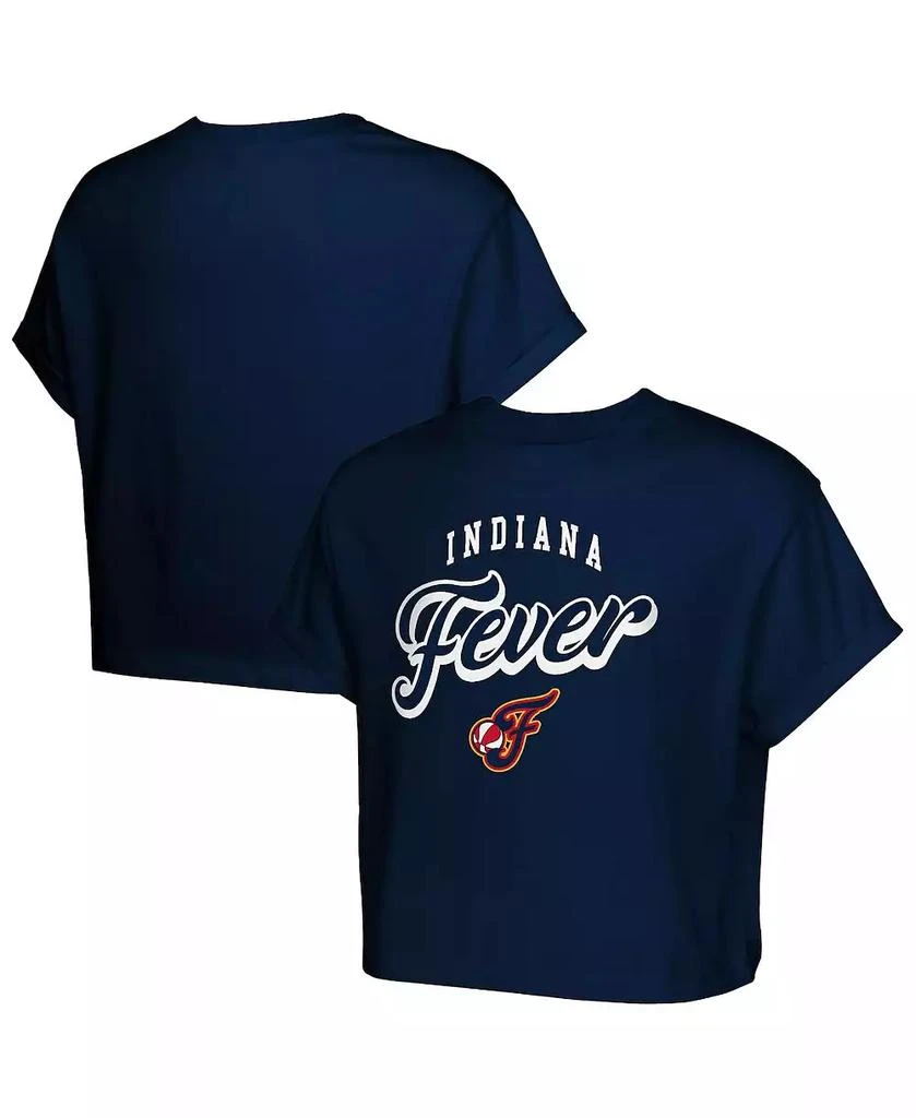 Outerstuff Big Girls Navy Indiana Fever City Pennant Cropped T-Shirt 1