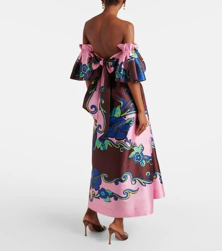 ALÉMAIS Floral off-shoulder satin maxi dress 3