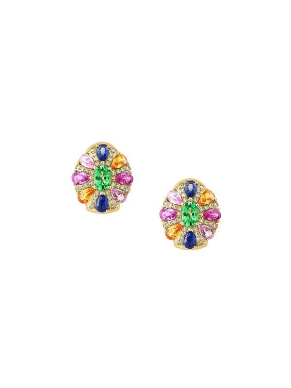 Effy 14K Yellow Gold
Multi Stone Cluster Flower Earrings 2