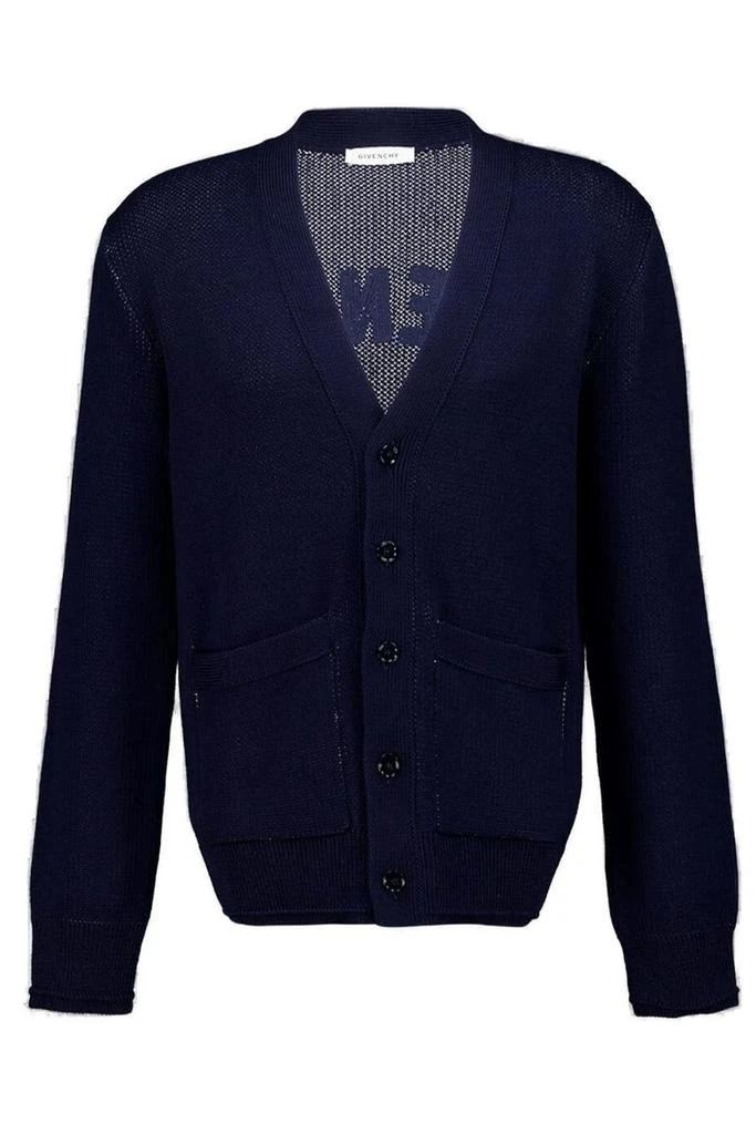 Givenchy Givenchy Paris Logo V-Neck Knitted Cardigan 1