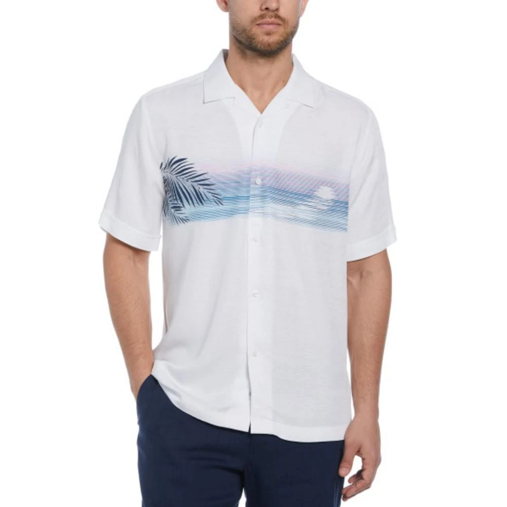 Cubavera Men's Big & Tall Camp Collar Sunset Print Shirt 1