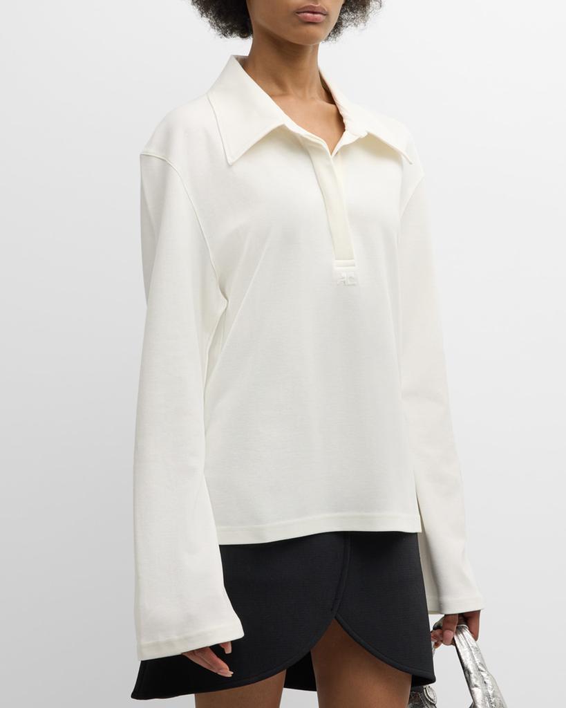 Courreges Long-Sleeve Cotton Polo Shirt