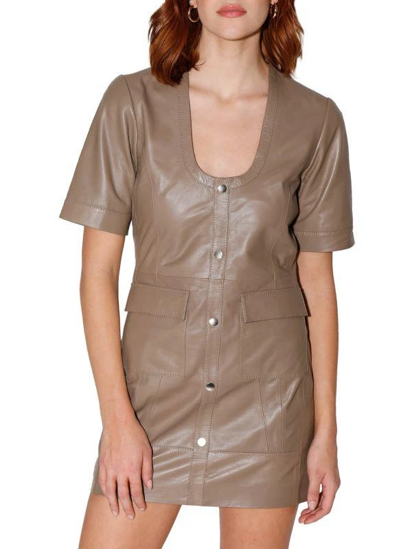 Walter Baker Harlynn Leather Mini Sheath Dress 4