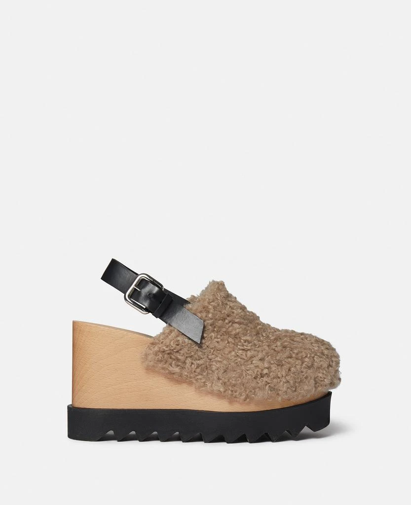 Stella McCartney Stella McCartney - Elyse Teddy Slingback Platform Clogs, Woman, Sand Dune, Size: 40 1