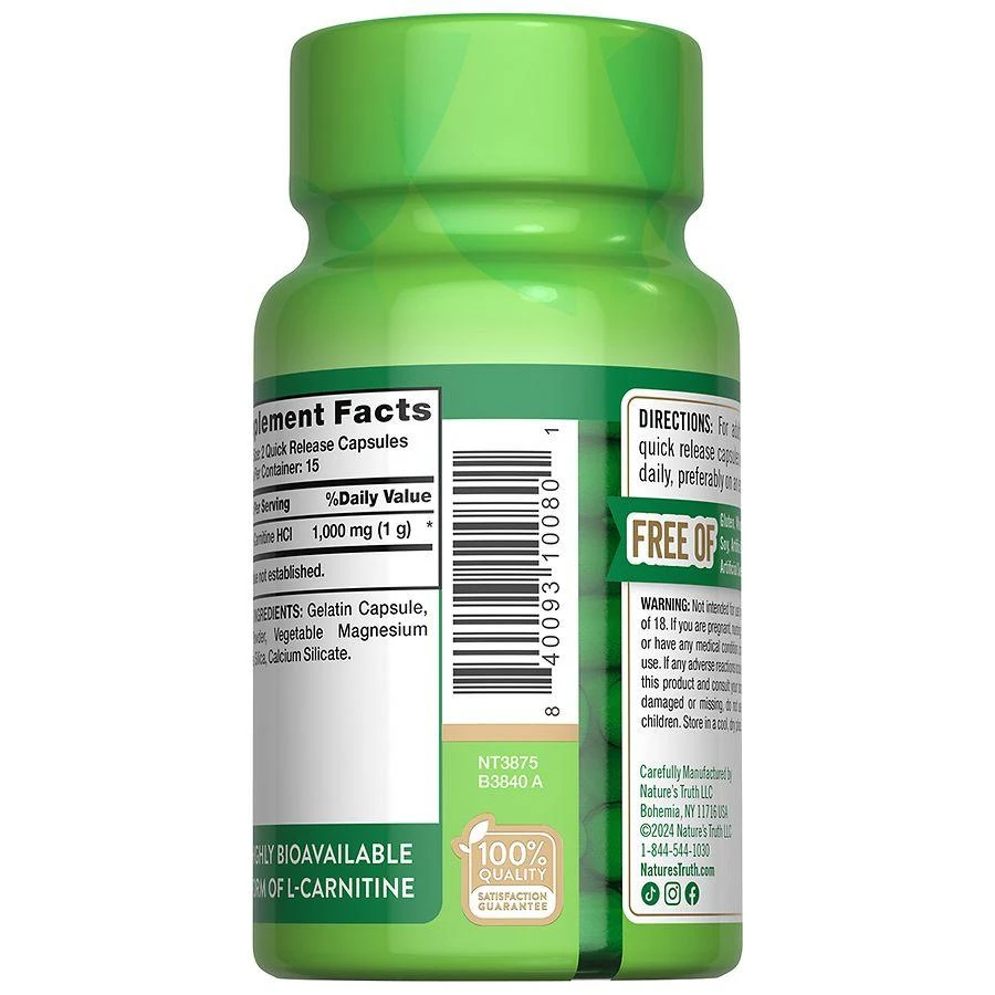 Nature's Truth Acetyl L-Carnitine HCL Capsules 4