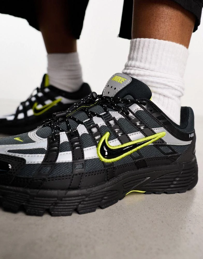 NIKE Nike P-6000 unisex trainers in black and voltage green 4