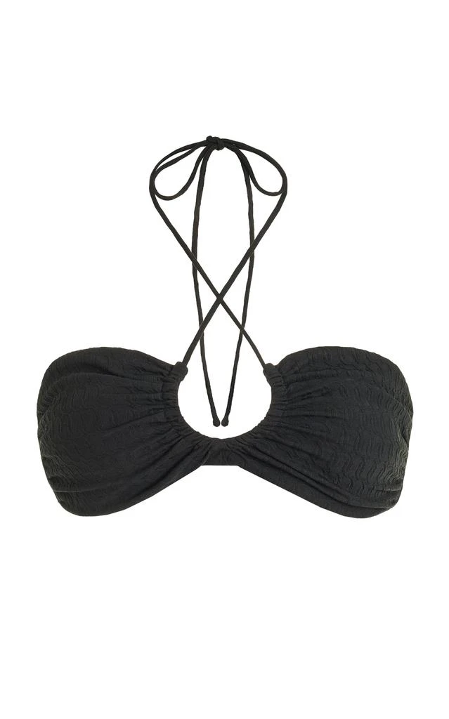 By Malene Birger By Malene Birger - Seabay Monogram Jacquard Bikini Top  - Black - M - Moda Operandi 1