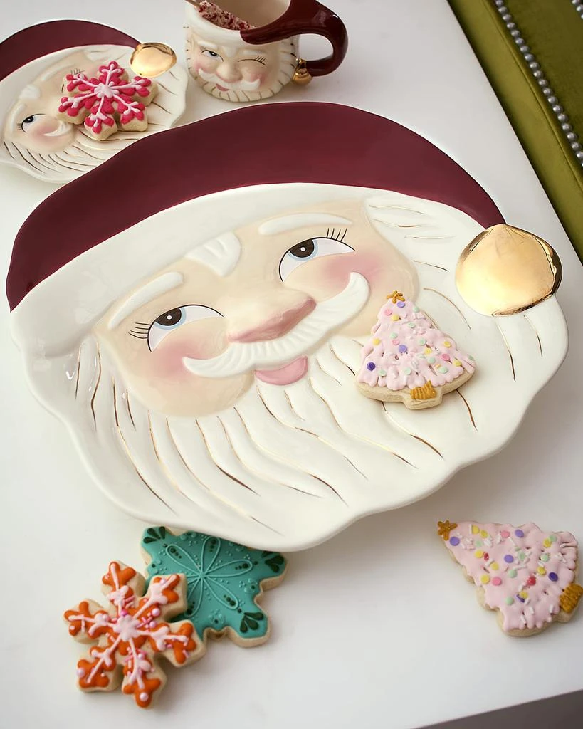 Glitterville Red Papa Noel Christmas Platter 1