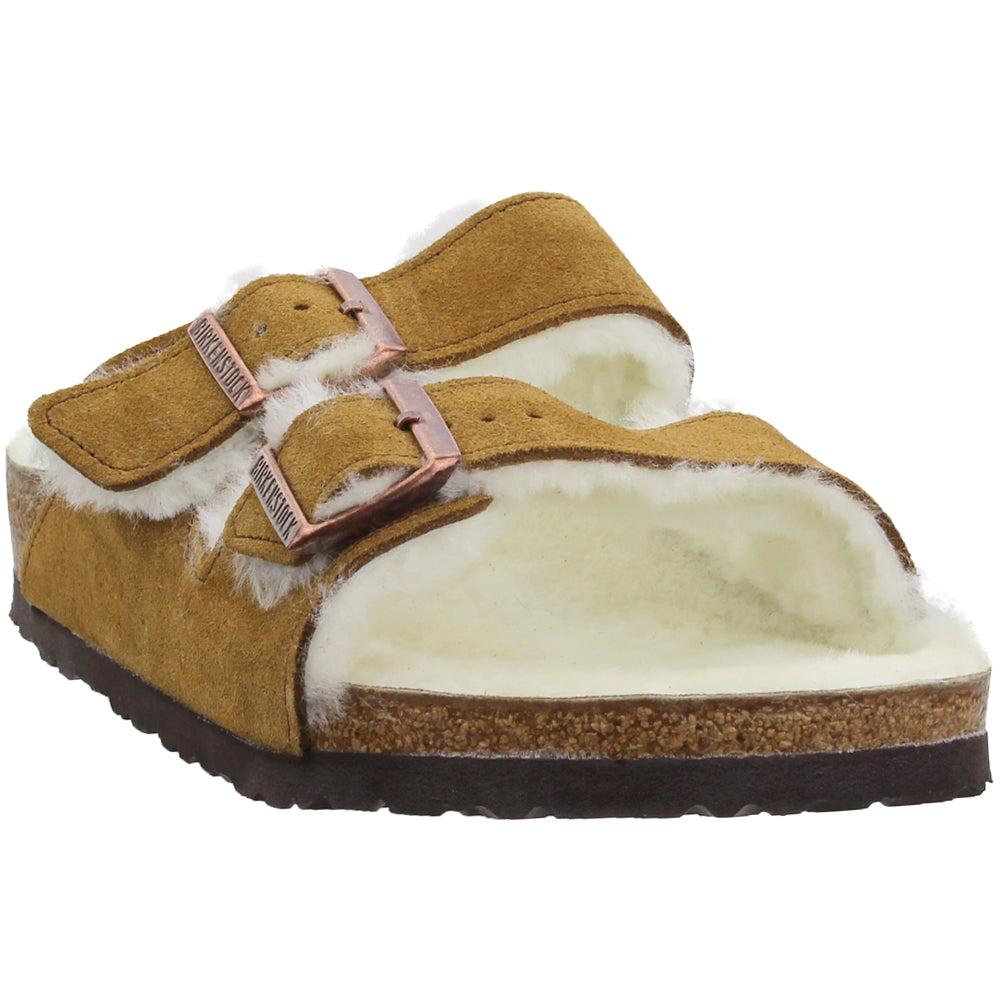 Birkenstock Arizona Shearling Suede Footbed Sandals