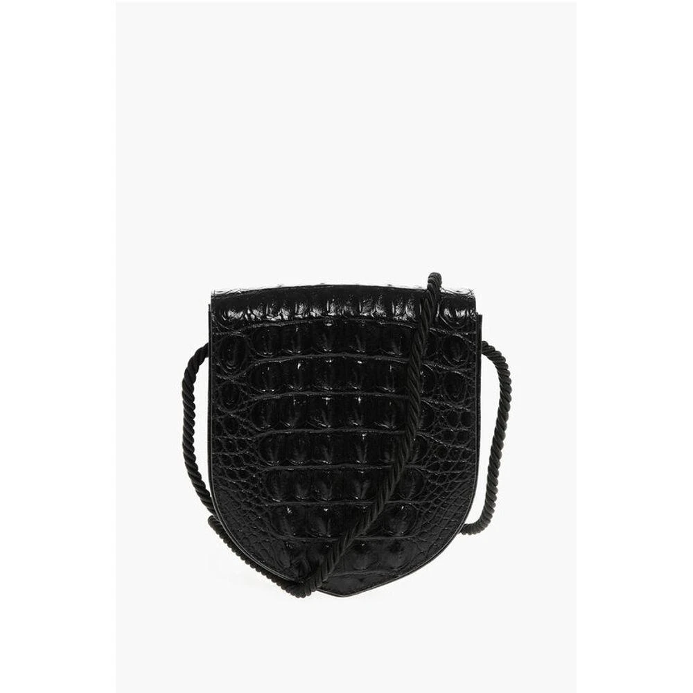 Celine Embossed Leather ECUSSON Crossbody Bag with Crocodile Women's Finish 1