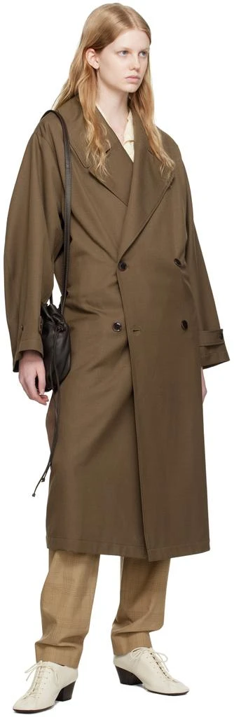 Lemaire Brown Double-Breasted Trench Coat 4
