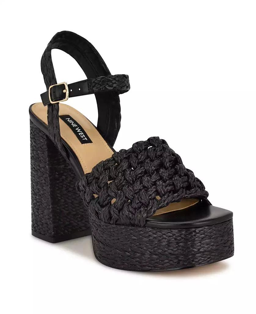 Nine West Women's Vadyn Woven Platform Block Heel Sandals 1