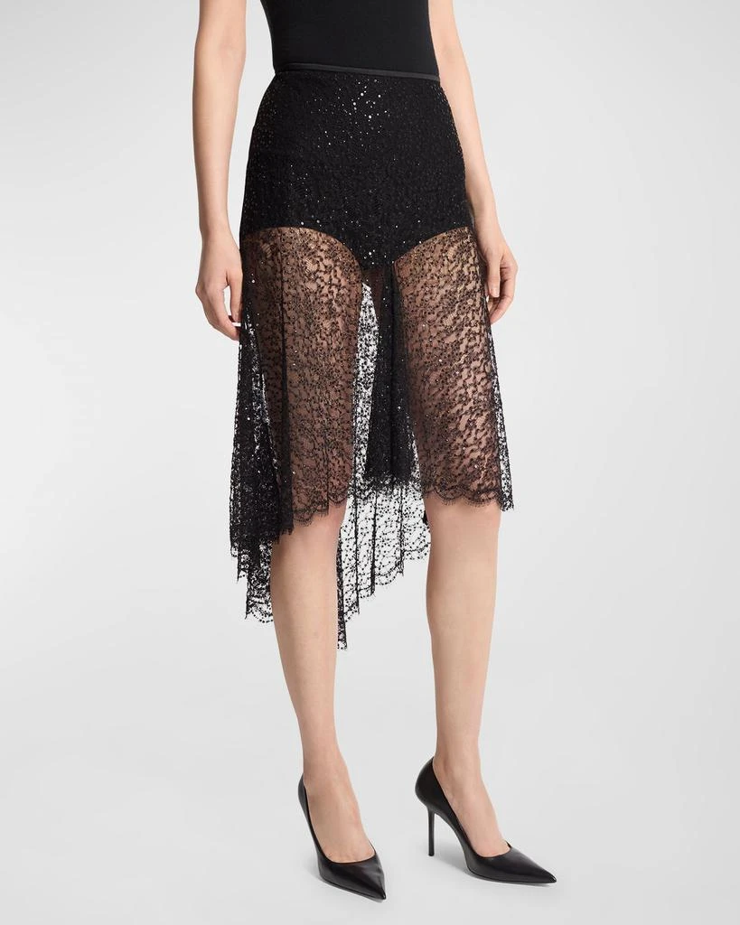 Michael Kors Embellished High-Low Lace Skirt 1