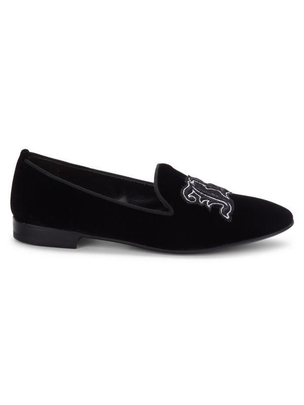 John Richmond Logo Velvet Smoking Slippers