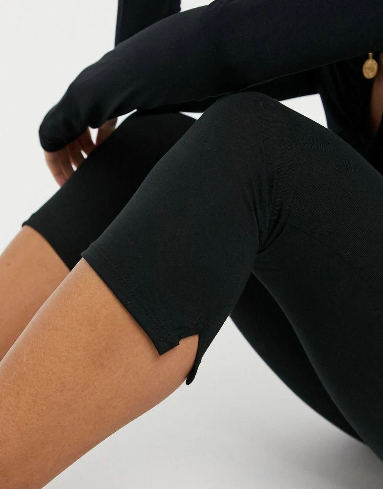 AsYou ASYOU capri split hem legging in black 3