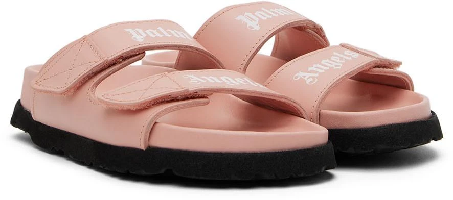 Palm Angels Kids Pink Logo Slides 4
